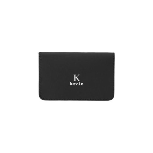 Monogrammed elegant black name personalized card holder
