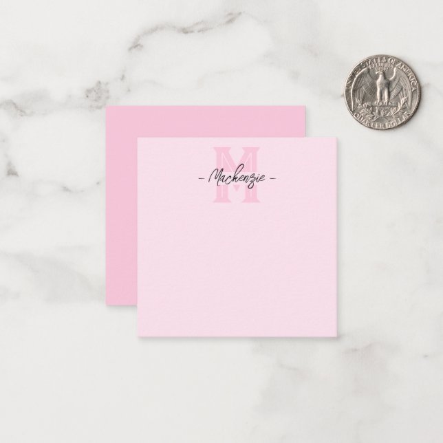 Monogrammed Elegant Bold Initial Note Card (Front/Back In Situ)