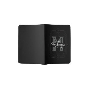 Monogrammed Elegant Bold Initial Passport Holder