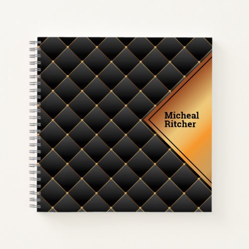 Monogrammed elegant custom Gold Glitter Business  Notebook