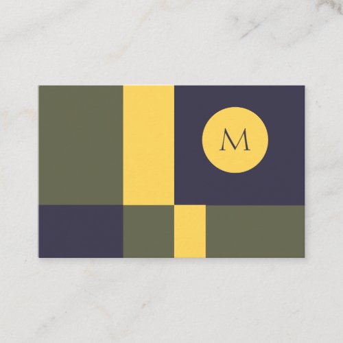Monogrammed Elegant Eclipse Terrarium Moss Business Card