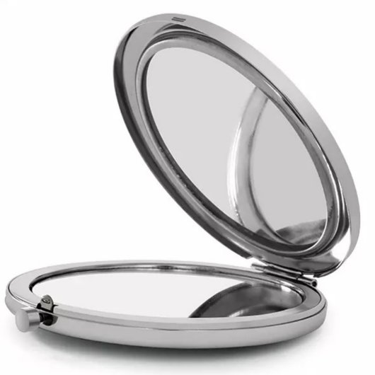 Monogrammed Elegant Pink Compact Mirror (Open)