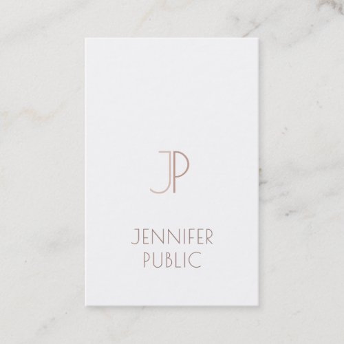 Monogrammed Elegant Plain Modern Design Trendy Business Card