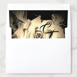 Monogrammed Elegant Rose A7 Envelope Liner