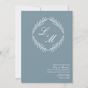 Monogrammed Elegant Script Branch Wedding Logo Inv Invitation