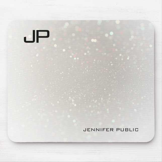 Monogrammed Elegant Template Glam Modern Custom Mouse Pad (Front)