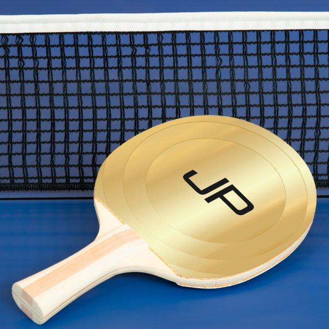 Monogrammed Elegant Template Glamorous Gold Ping Pong Paddle (Insitu)