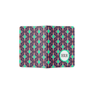 Monogrammed Ethnic geometric design Passport Holder