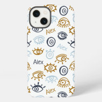 Monogrammed Evil Eye Pattern | Add Name