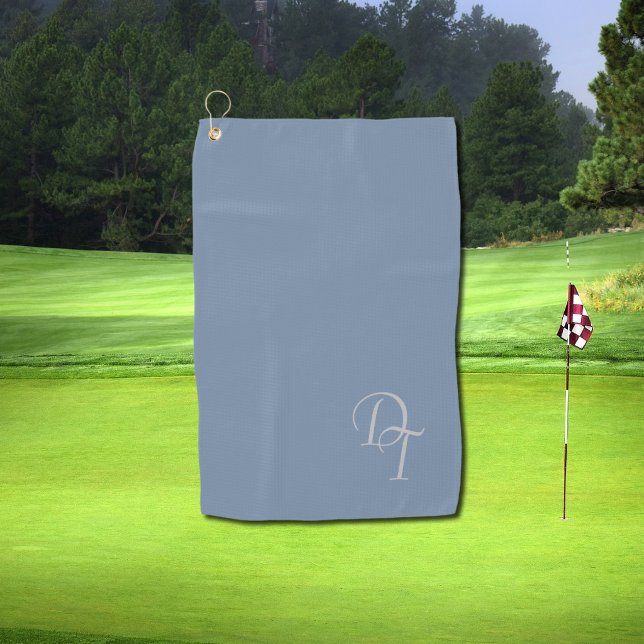 Monogrammed -  faded denim color golf towel (Creator Uploaded)