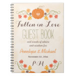 Monogrammed Fall Pumpkin Acorn Wedding Guest Boook Notebook at Zazzle
