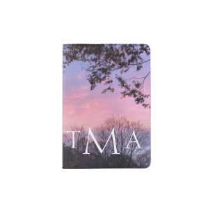 Monogrammed Fall Sunset Passport Holder