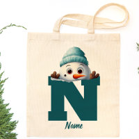 Monogrammed Family Christmas Custom Cute Snowman