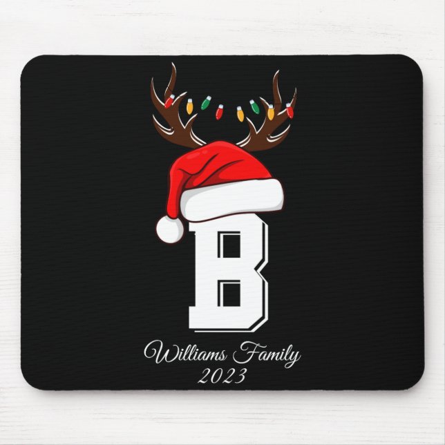 Monogrammed Family Christmas Matching Outfits  Mouse Pad (Front)