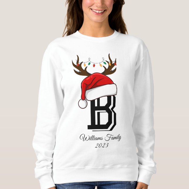 Monogrammed Family Christmas Matching Outfits Sweatshirt (Front)