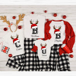 Monogrammed Family Christmas Matching Outfits T-Shirt<br><div class="desc">Monogrammed Family Christmas shirts Matching Outfits</div>
