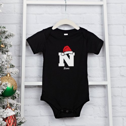 Monogrammed Family Christmas Personalize With Name Baby Bodysuit