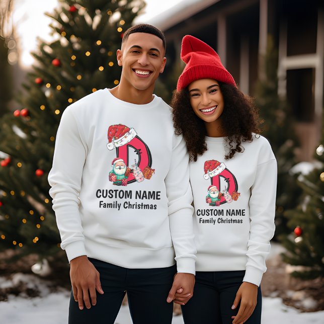 Monogrammed Family Christmas Personalize With Name T-Shirt (Creator Uploaded)