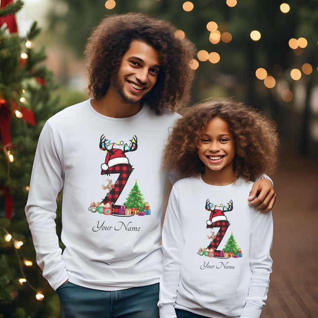 Monogrammed Family Christmas Personalize With Name T-Shirt (Creator Uploaded)