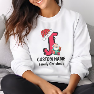 Monogrammed Family Christmas Personalize With Name T-Shirt