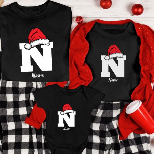 Monogrammed Family Christmas Personalize With Name T_Shirt