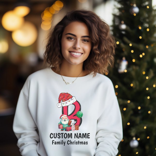 Monogrammed Family Christmas Personalize With Name T-Shirt (Creator Uploaded)