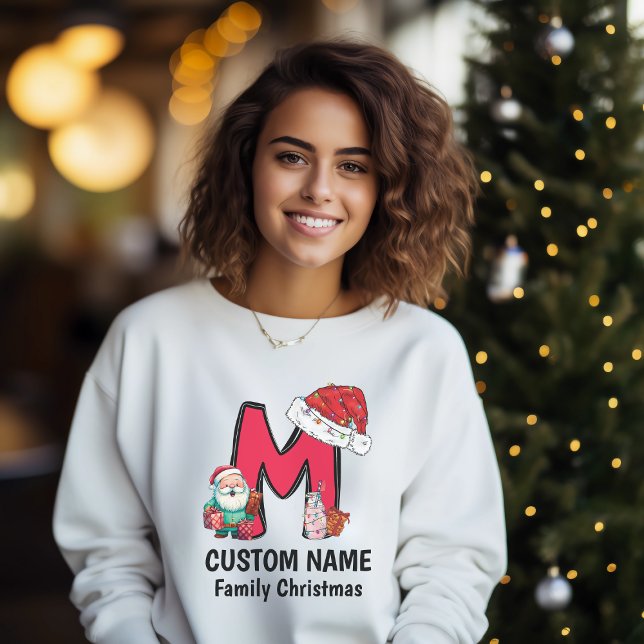 Monogrammed Family Christmas Personalize With Name T-Shirt (Creator Uploaded)