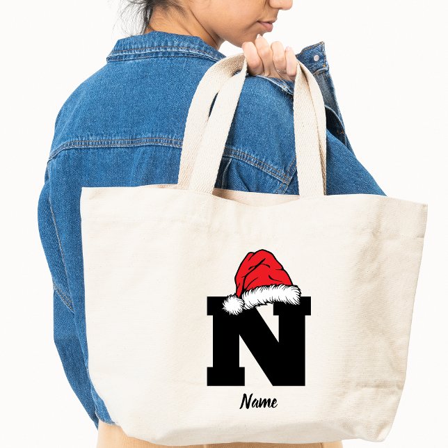 Monogrammed Family Christmas Personalize With Name Tote Bag (Creator Uploaded)