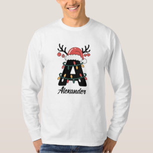 Monogrammed Family Christmas Personalized Holiday T-Shirt