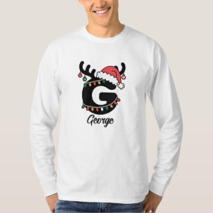 Monogrammed Family Christmas Personalized Holiday T-Shirt