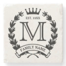 Monogrammed Family Logo Stone Coaster Monogrammed Family Logo Stone Coaster