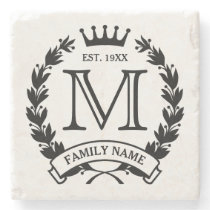 Monogrammed Family Logo Stone Coaster Monogrammed Family Logo Stone Coaster