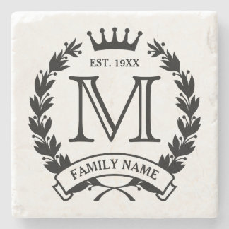 Monogrammed Family Logo Stone Coaster