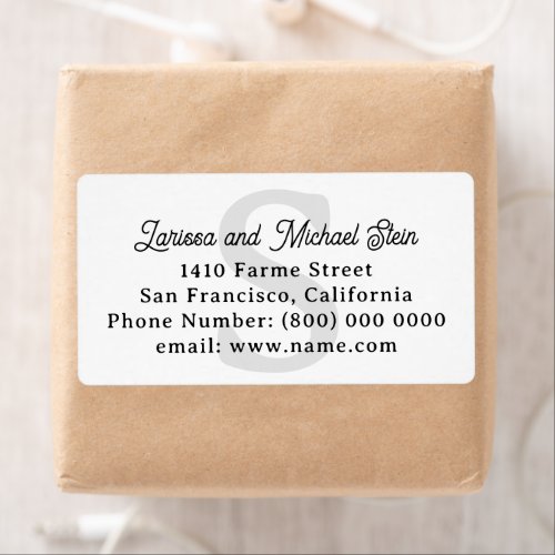 Monogrammed Family Name Address White Label