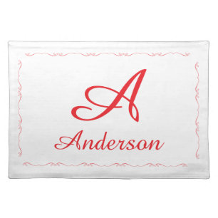 Monogrammed Family Name & Grace Laminated Placemat
