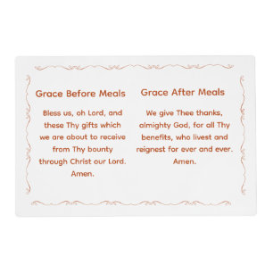 Monogrammed Family Name & Grace Laminated Placemat