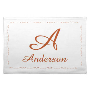 Monogrammed Family Name & Grace Laminated Placemat