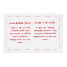 Monogrammed Family Name & Grace Laminated Placemat
