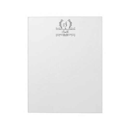 Monogrammed Family Name Script Stationary  Notepad
