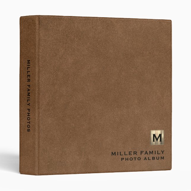 Monogrammed Family Photo Album Binder (Front/Spine)