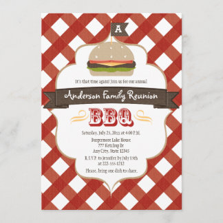 MONOGRAMMED FAMILY REUNION BBQ INVITATION