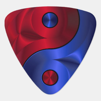 Monogrammed Faux Foil Yin Yang Design Guitar Pick