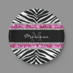 Monogrammed Faux Glitter Bling Rhinestone Girl's Paper Plates
