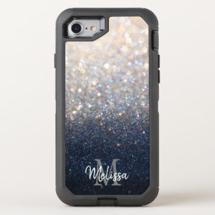 Monogrammed Faux Glitter OtterBox Defender iPhone SE/8/7 Case