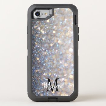 Monogrammed Faux Glitter Otterbox Defender Iphone Se/8/7 Case by NatureTales at Zazzle