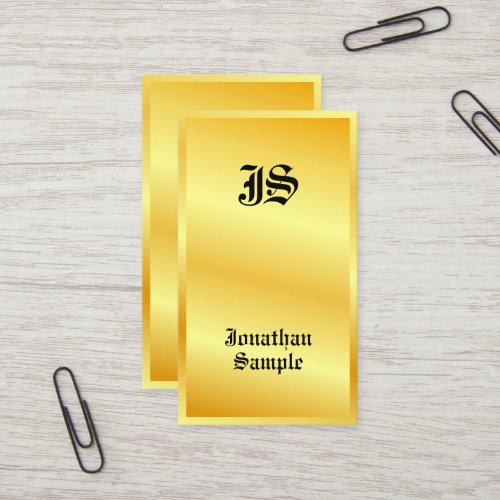 Monogrammed Faux Gold Classic Style Text Elegant Business Card