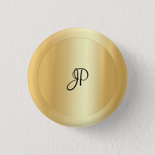 Monogrammed Faux Gold Elegant Add Your Text Button
