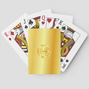 Monogrammed Faux Gold Elegant Modern Trendy Poker Cards