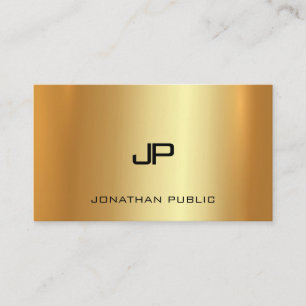 Monogrammed Faux Gold Modern Luxurious Template Business Card