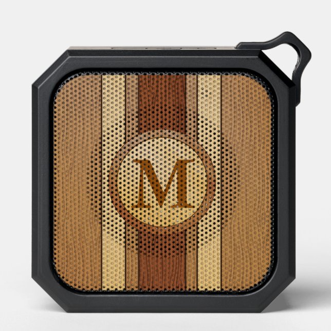 Monogrammed Faux wood Bluetooth Speaker (Front)